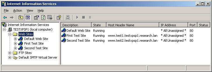 Multiple Web Sites on Windows XP All Running